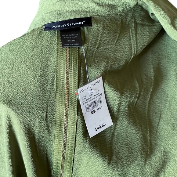 Ashley Stewart Olive Green Blouse Shirt - 14/16 - Picture 8 of 8